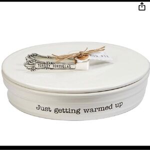 Mud Pie Tortilla Server with Tongs NWT